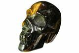 Polished Tiger's Eye Skull - Crystal Skull #111815-2